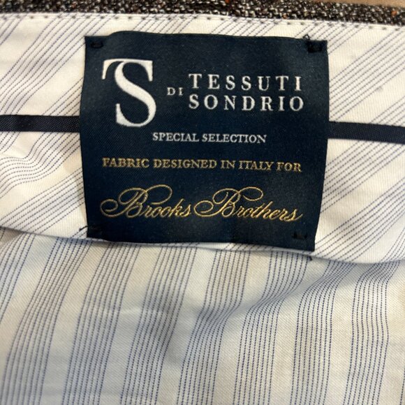 Brooks Brother 1818 Regent Italian Tweed Trousers Grey Wool Silk Cot Bld, 38x31 - Picture 10 of 10